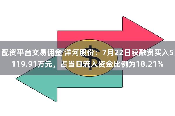 配资平台交易佣金 洋河股份：7月22日获融资买入5119.91万元，占当日流入资金比例为18.21%